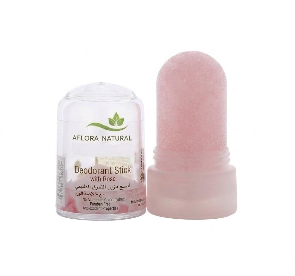 41hfpqlYZzL.jpg AFLORA NATURALDeodorant Stick with Rose, Aluminum-Free, Paraben-Free, Clear Solid, Daily Body Odour Protection, Travel Size, for Men and Women - Image 1