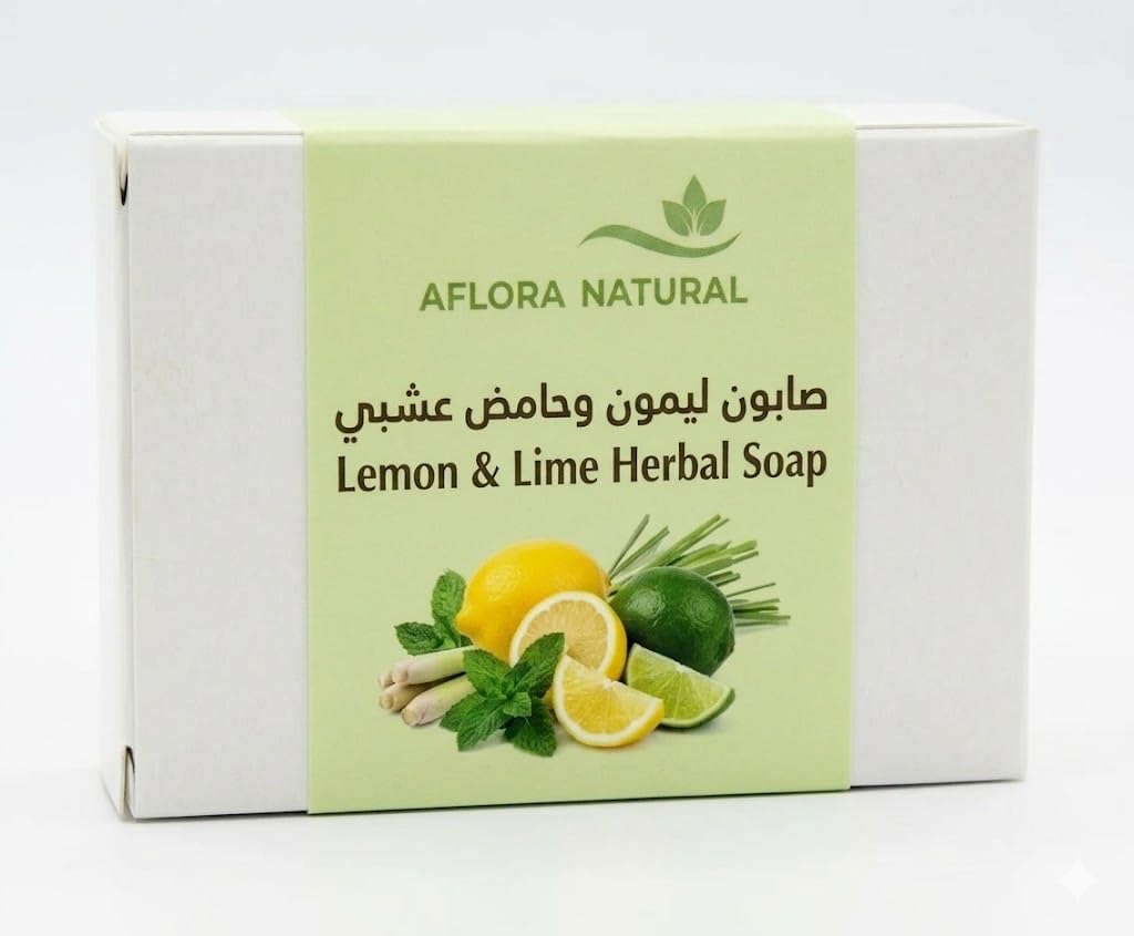 51AdgtFKuL.jpg AFLORA NATURALLemon & Lime Herbal Cleansing Bar, Clarifying & Balancing Skin Treatment, Deeply Purifying Face & Body Soap for Clear, Fresh Skin - Image 1