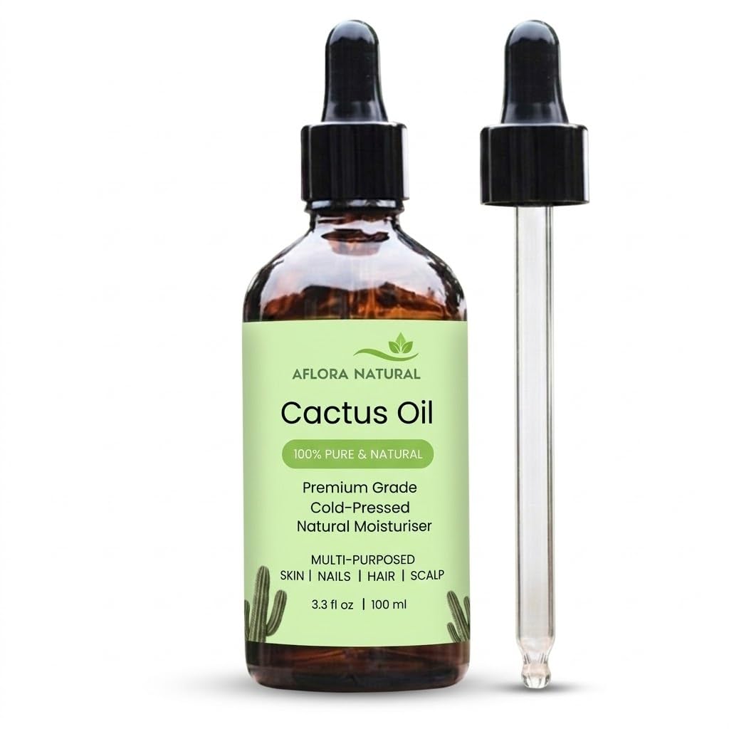 51mqJZogaSL.jpg AFLORA NATURALCactus Oil, Ultra-Nourishing Moisturiser, Deeply Hydrating Treatment for Radiant Skin and Hair, 100ml - Image 1