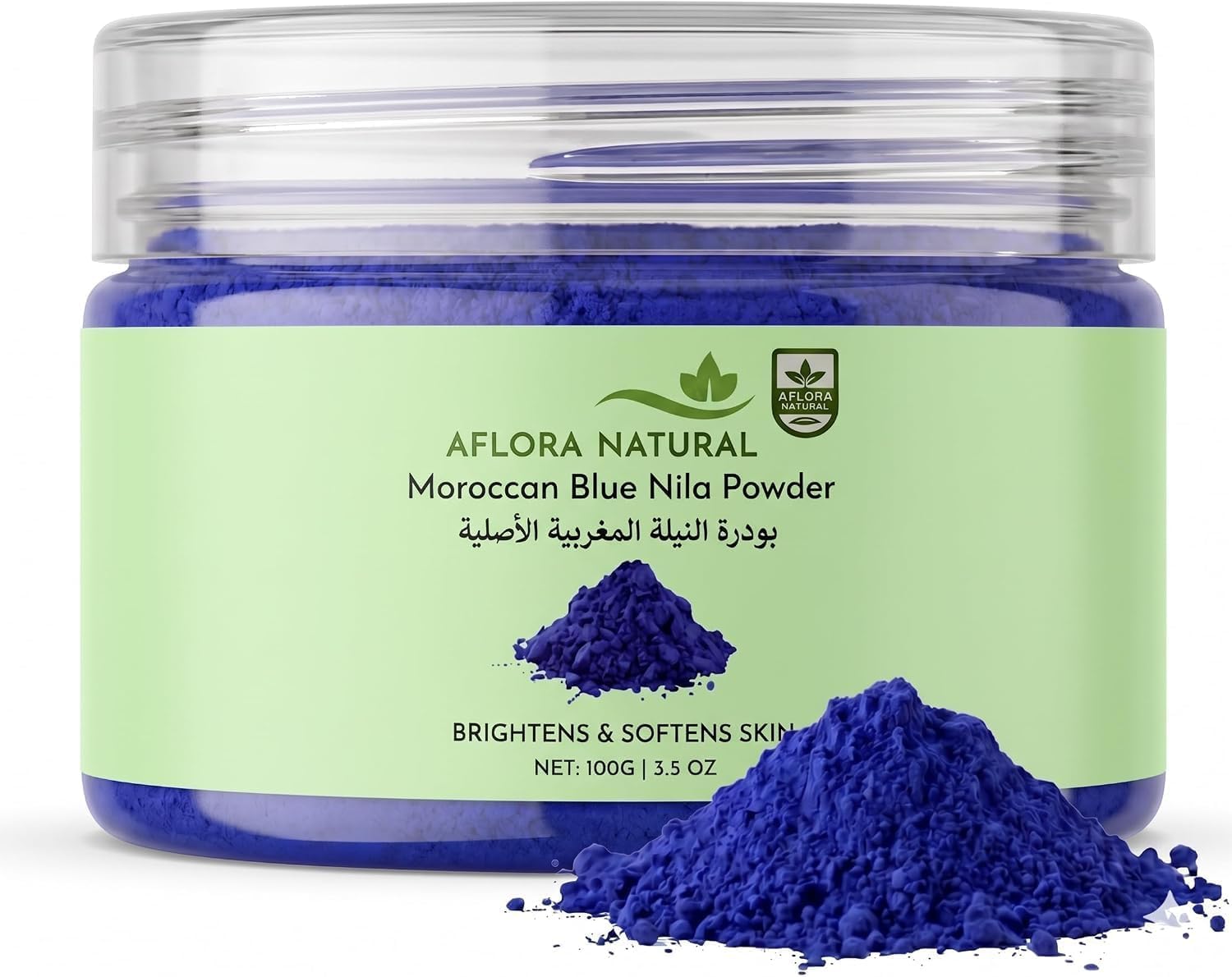 61LC2ckHJCL.jpg AFLORA NATURALMoroccan Blue Nila Powder 100g – 100% Pure & Natural – Skin Brightening Face & Body Mask – Helps Reduce Tan, Dark Spots & Uneven Tone – Traditional Moroccan Beauty Care - Image 1