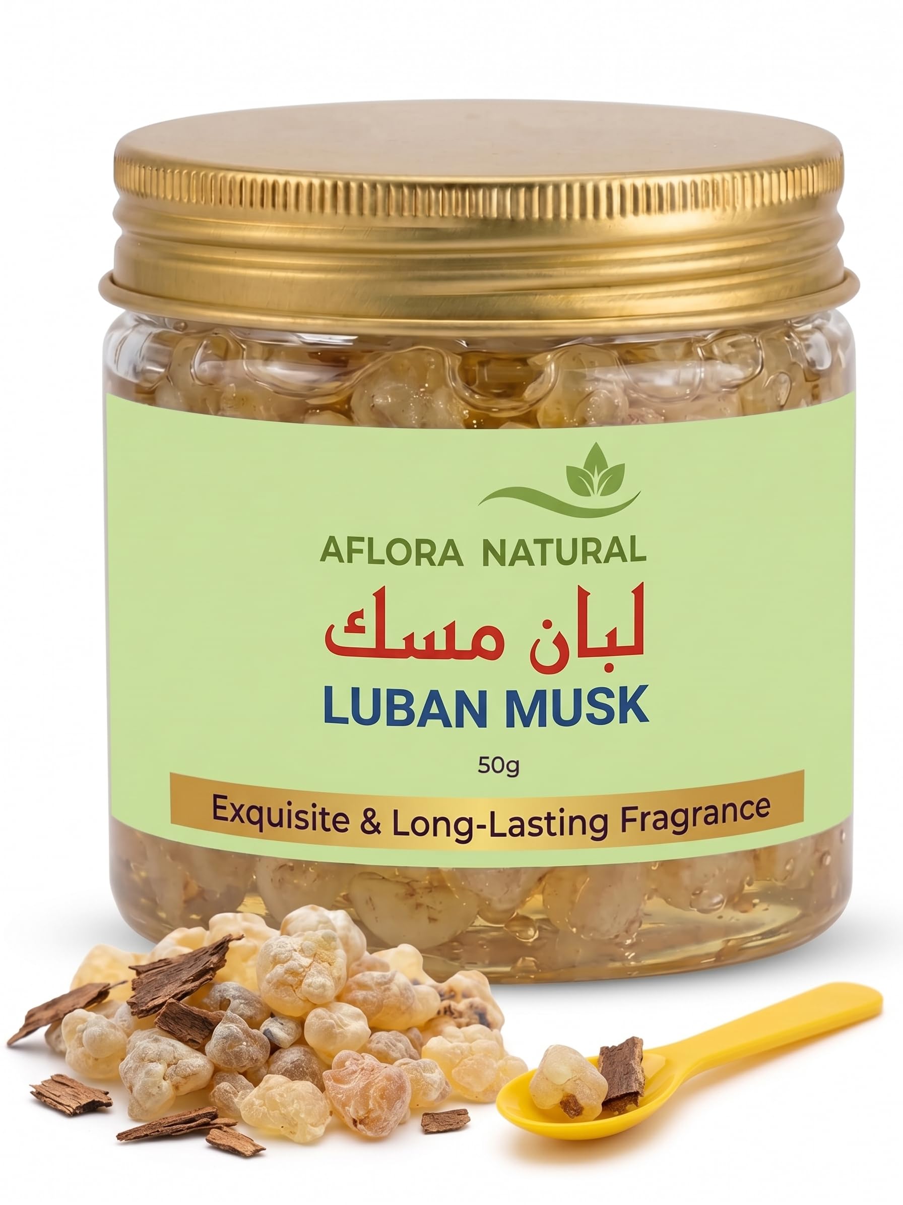 713os4R3dDL.jpg AFLORA NATURALLuban Musk Resin Incense, Premium Frankincense Tears and Aromatic Wood, Long-Lasting Home Fragrance, 50g Jar - Image 1