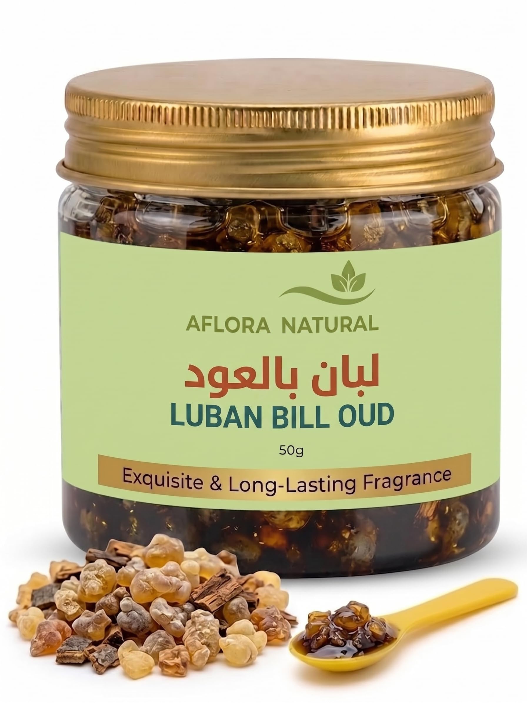 718SDqwd7HL.jpg AFLORA NATURALLuban Bill Oud Infused Resin Incense, Frankincense and Agarwood Blend, Long-Lasting Home Fragrance, 50g Jar - Image 1