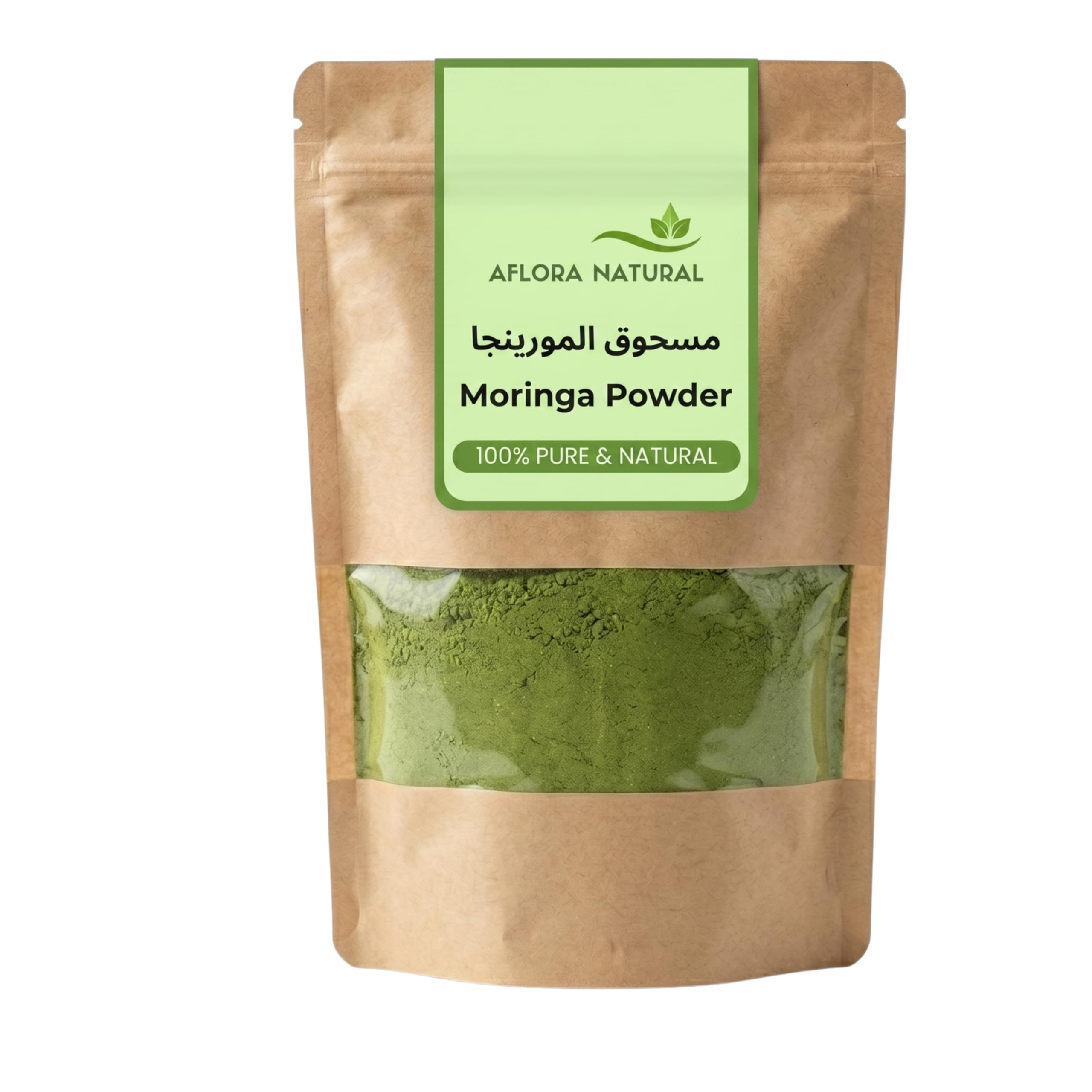 71N0MOal8dL.jpg AFLORA NATURALPure Moringa Powder, 100g, Fine Sifted Leaf Powder for DIY Face Masks & Hair Care, Radiant Skin & Lustrous Hair - Image 1