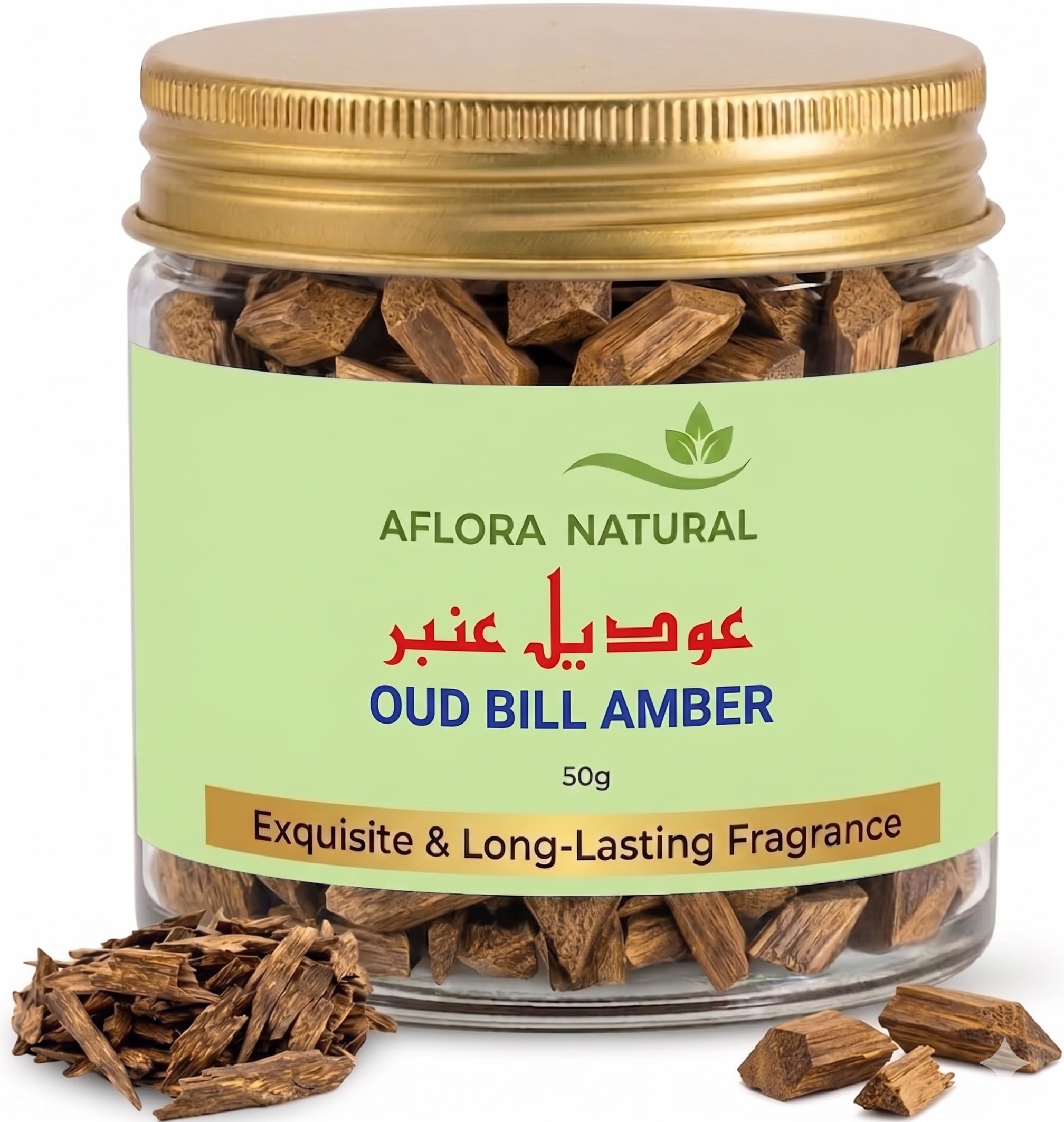 71UcszluIL.jpg AFLORA NATURALOud Bill Amber Premium Agarwood Incense Wood Chips, Authentic Long-Lasting Fragrance, for Home & Office, 50g - Image 1