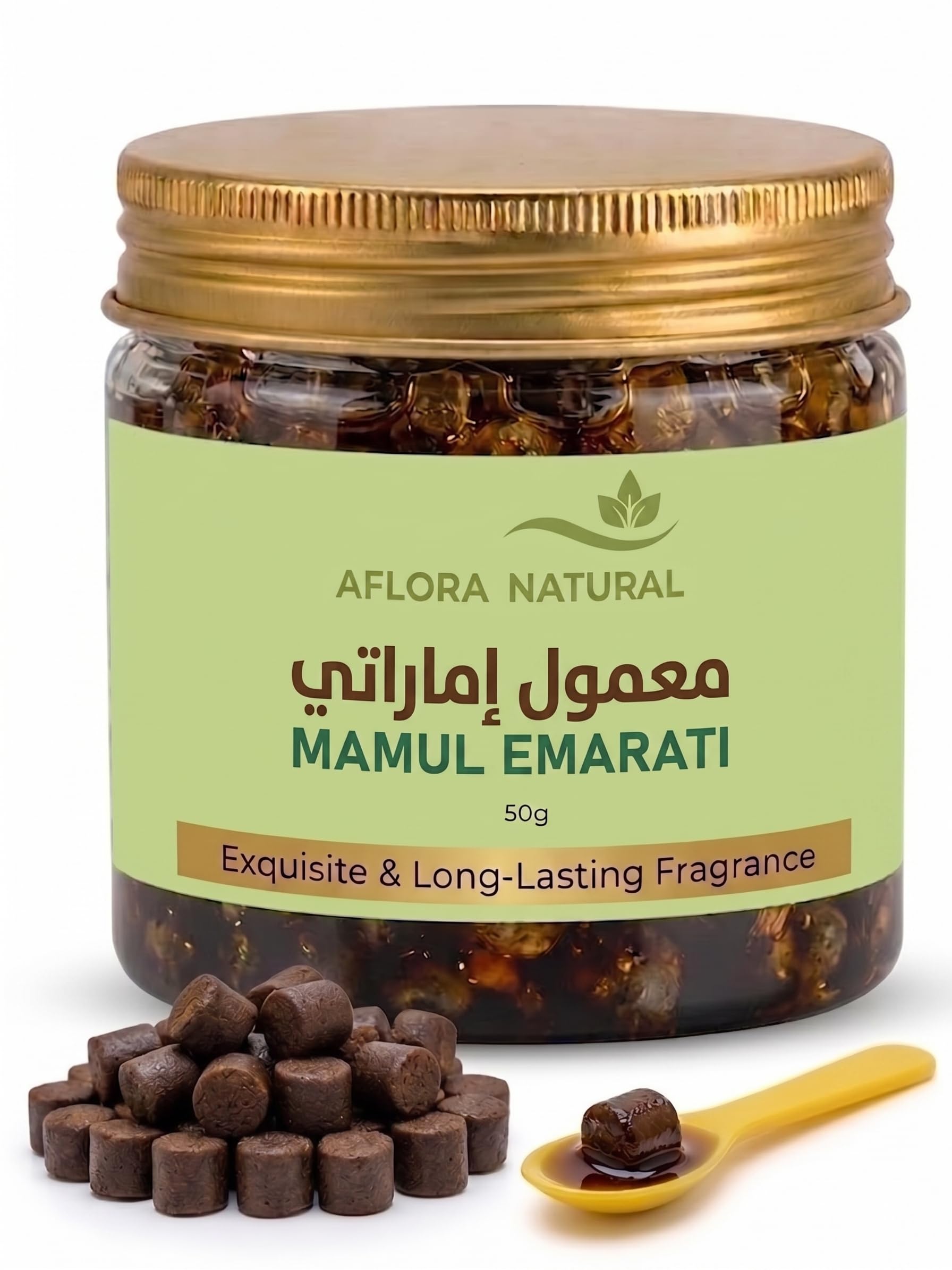 71sXlTWA79L.jpg AFLORA NATURALMamul Emarati Infused Incense Pellets, Premium Compressed Bakhoor Blend, Long-Lasting Home Fragrance, 50g Jar - Image 1