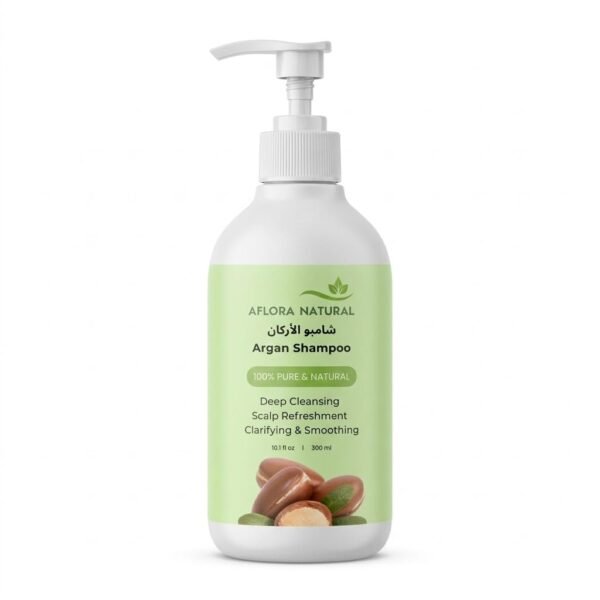 Aflora Natural Argan Shampoo, Ultra-Nourishing & Smoothing, Infused with Pure Moroccan Argan Oil, for Silky & Radiant Hair, 300ml