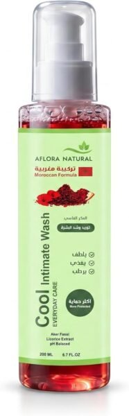 Cool Daily Care Intimate Wash with Aker Fassi, Gentle Balancing Cleanser, 200ml, for Sensitive Skin, Moroccan Botanical Extracts (Set of 4)