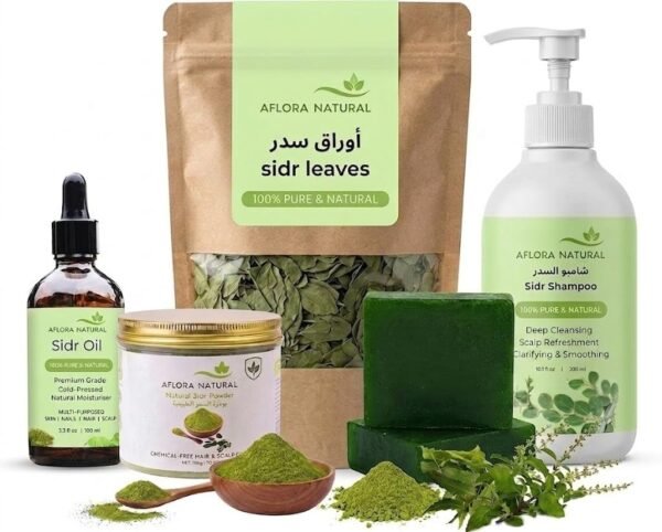 Sidr Complete Beauty Set | Includes Shampoo, Sidr Oil, Sidr Powder, Sidr Leaves & Bar Soap