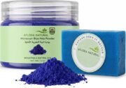 Moroccan Blue Nila Powder 50g & Solid Soap Set, Natural Brightening & Deep Cleansing, Face & Body Care, Skin Purifying Traditional Beauty Treatment, All Skin Types