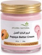 Aflora Natural Papaya Butter Cream, Skin Brightening & Smoothing Moisturiser, with Papaya Extract & Vitamin E, 250ml