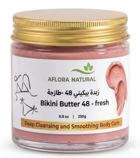 Aflora Natural Bikini Butter, Brightening & Moisturising Body Care, 48-Hour Fresh Feel Formula, Smoothing Skin Conditioner for Delicate Areas, 250ml